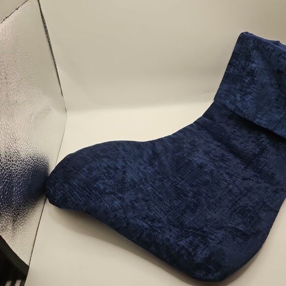 NAVY BLUE VELVET CHRISTMAS STOCKING W/SILVER JINGLE BELLS Hobby Lobby - Picture 4 of 12